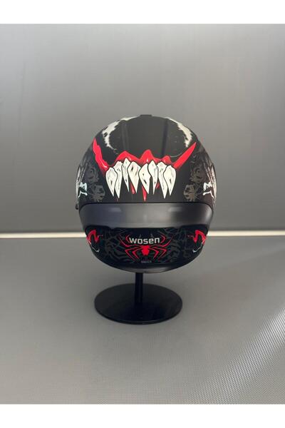 WOSEN Ws-202 Güneş Gözlüklü Çene Açılır Kask Siyah Vizörlü H1