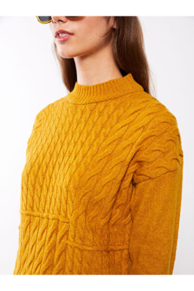 LC Waikiki Half Turtleneck Self Patterned Long Sleeve Women's Knitwear Sweater