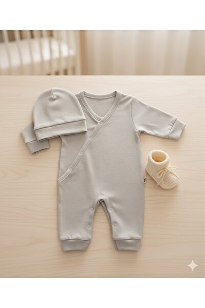 HappyMom Long Sleeve Snap Fastener Double-breasted Kimono Jumpsuit