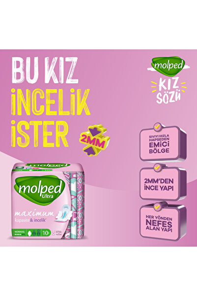 Molped Ultra Hijyenik Ped Uzun Avantajlı Mega Paket 72 Adet