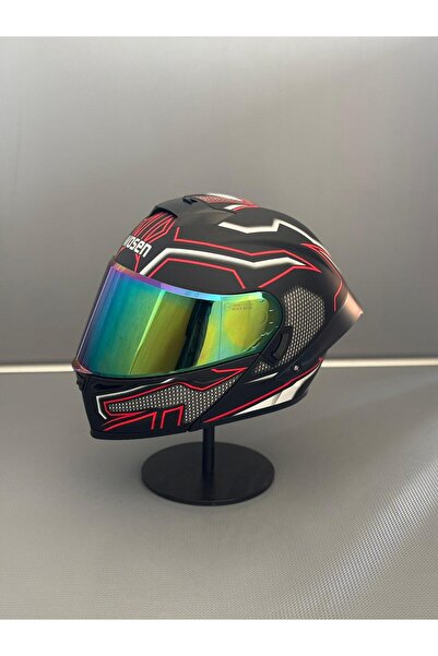 WOSEN Ws-202 Güneş Vizörlü Çene Açılır Kask (Siyah Vizörlü) C1