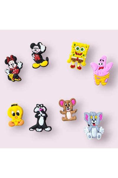 Crocs 8li Süsü Terlik Süsü Jibbits Çizgi Film Karakterleri