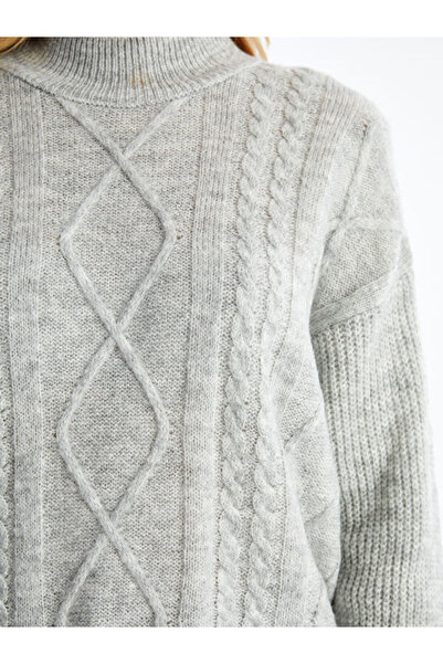 LC Waikiki Half Turtleneck Self Patterned Women's Knitwear Sweater