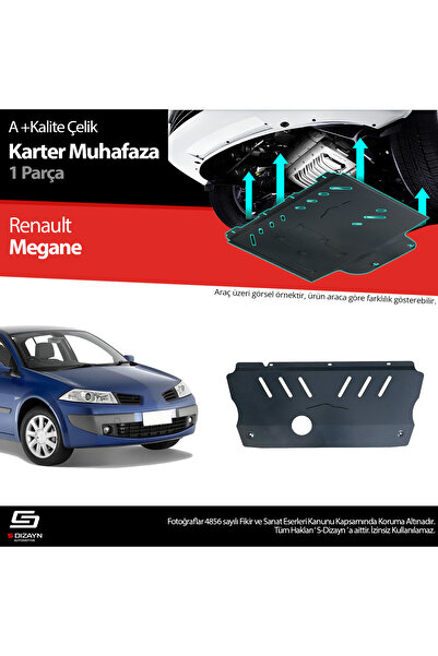 S Dizayn S-Dizayn Renault Megane 2 Çelik Karter Muhafaza Koruma 2002-2008 A+ Kalite RE-MG2-CKM