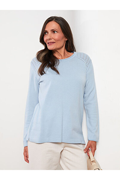 LC Waikiki Pulover de damă cu mânecă lungă, cu decolteu, cu model