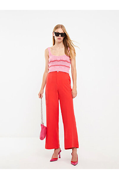 LC Waikiki U-Neck Patterned Straps Crop Women's Knitwear Sweater