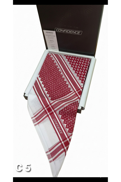 confidance شماغ كونفيدنس انجليزي احمر C5