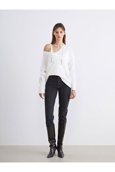 LC Waikiki V-Neck Oversize Women's Knitwear Sweater