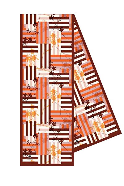Vissona I61 Satin Silk Striped Patterned Women's Scarf
