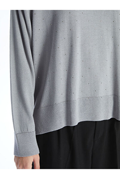 LC Waikiki Crew Neck Shiny Stone Women's Knitwear Sweater