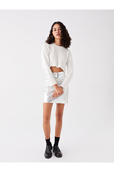 LC Waikiki Crew Neck Crop Women's Knitwear Sweater