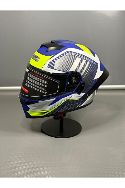 WOSEN Ws-202 Güneş Vizörlü Çene Açılır Kask MATTBLUE A1 (ŞEFFAF VİZÖRLÜ)