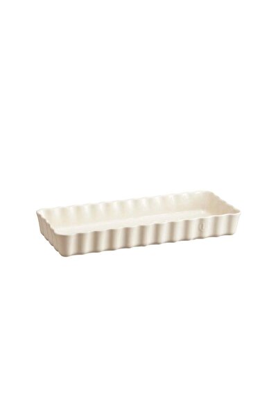 Emile Henry Tart-Börek Fırın Kabı Dikdörtgen 36 x 15 cm Ekru/Clay