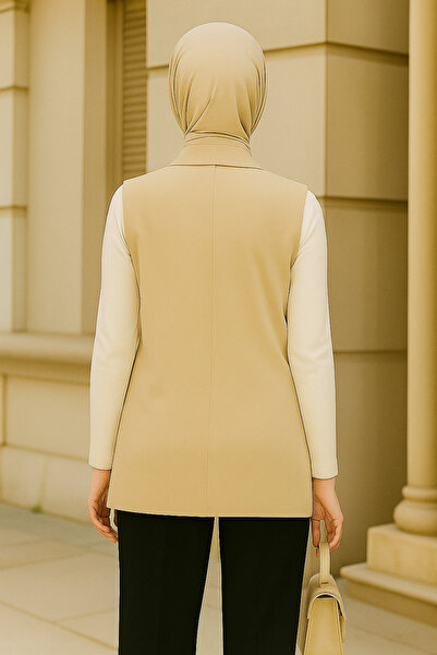 ŞIK VE MUTLU Hijab Sleeveless Tunic Blazer Vest