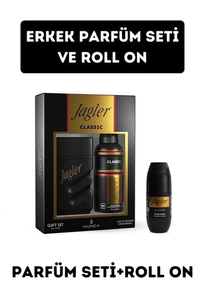 Jagler Classic Erkek Parfüm Seti Ve Roll On ( Edt Parfüm 90 ml Deodorant 150 ml Roll On 50 ml )