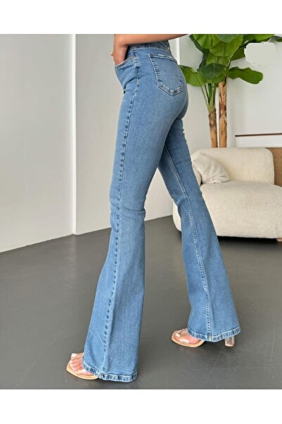 SHEVEGA Blugi Blue Lycra - Pantaloni evazați