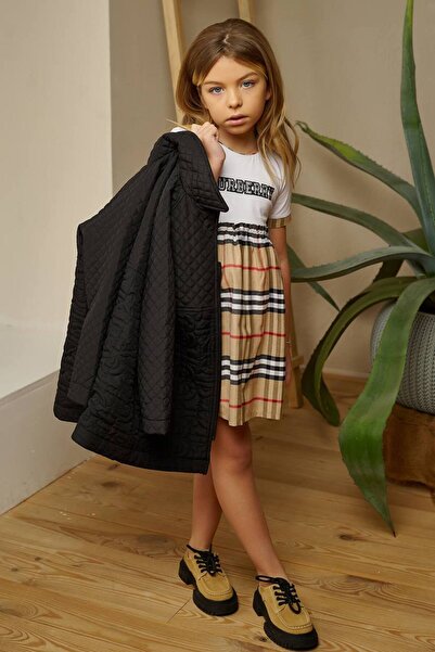 Genel Markalar kız çocuk  kapitone trençkot siyah