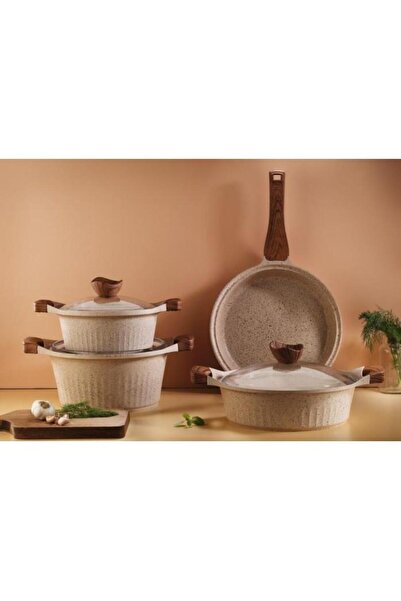 Aryıldız Lincoln Cookware Set Cappuccino 7 Piece