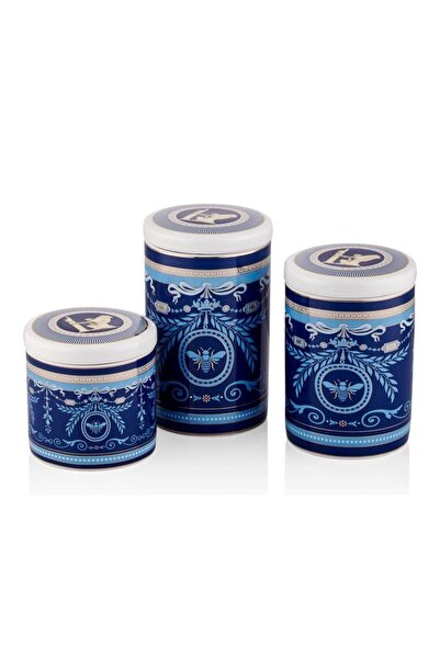 LAMEDORE Joy Carmen Blue Banube 3-Piece Jar Set 16cm 13.8cm 10cm