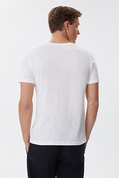 Lee Cooper Elvis Men's 100% Cotton Crew Neck T-Shirt Off White