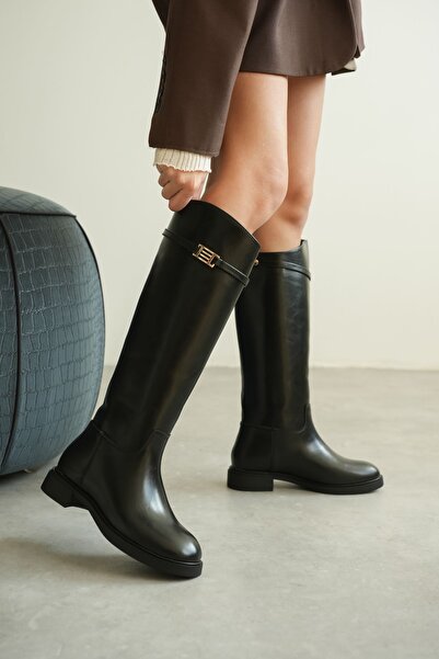 MODAADAM Жіночі черевики Nantes з плоскою підошвою та пряжкою - чорні-руган