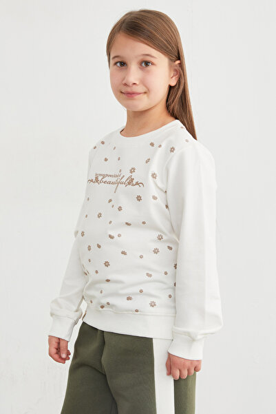 Fulla Moda Beautiful Text Printed Girl's Sweatshirt