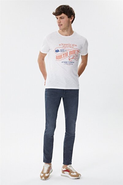 Lee Cooper Merlin Men's 100% Cotton Crew Neck T-Shirt Off White