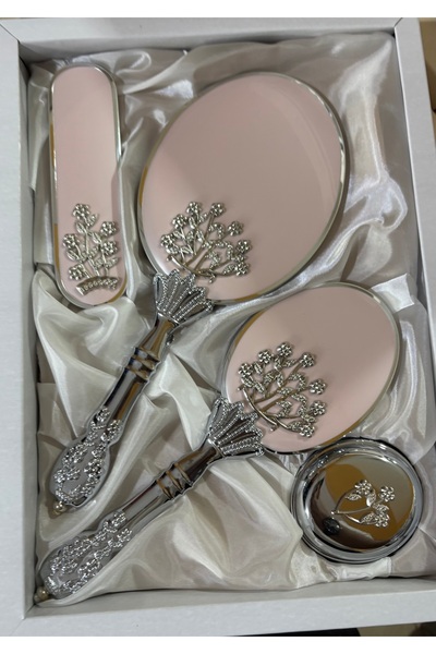 Muensu طقم مشط مرآة مهر، زفاف، خطوبة، عروس، مهر العروس مقاس واحد 02