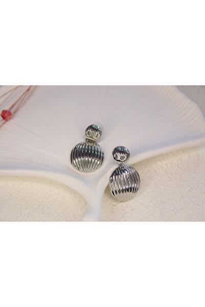 Aksesuar Steel Earrings - Double Circle Pendant Lamp Design