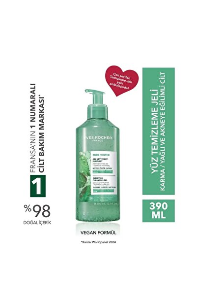 Yves Rocher Yüz Yıkama Jeli Pure Menthe Gözenek Sıkılaştırıcı ve Derinlemesin...