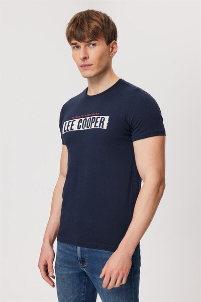 Lee Cooper Ανδρικό μπλουζάκι Rani 100% βαμβακερό με λαιμόκοψη σε σχήμα O, Μπλε ναυτικό