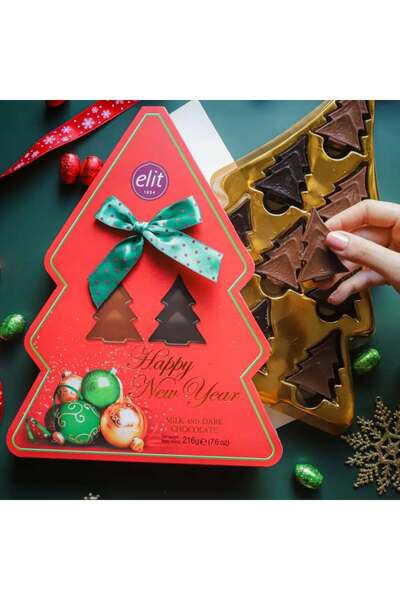 Elit Çikolata Elit Yılbaşı Çam Ağacı Madlen Çik.kutu 216gr