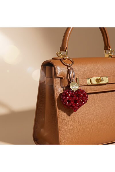 Las Perlas سلسلة مفاتيح إكسسوار حقيبة يد من الخرز الكريستالي من ريد كاردي