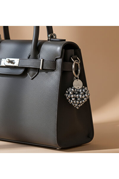 Las Perlas إكسسوار حقيبة مصنوع يدويًا على شكل قلب من الكريستال