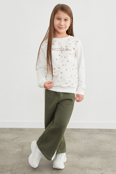 Fulla Moda Beautiful Text Printed Girl's Sweatshirt