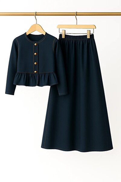 Angel&Co. Girls Clothing Denim Peplum Jacket and Skirt Set