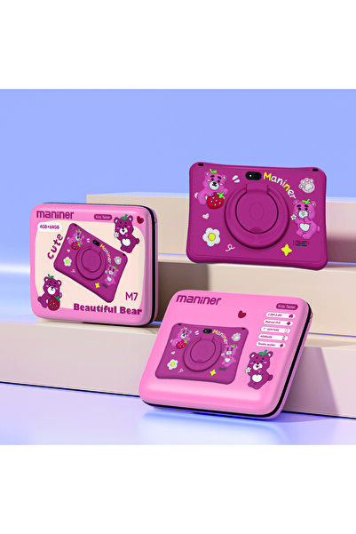 Torima جهاز مانينر اللوحي M7 باللون الأحمر الوردي للأطفال