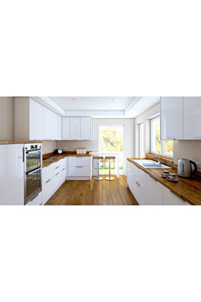 Armut Folyo Parlak Beyaz 50x100 Yapışkanlı Folyo Mutfak Dolap Ve Mobilya Kaplama Folyosu