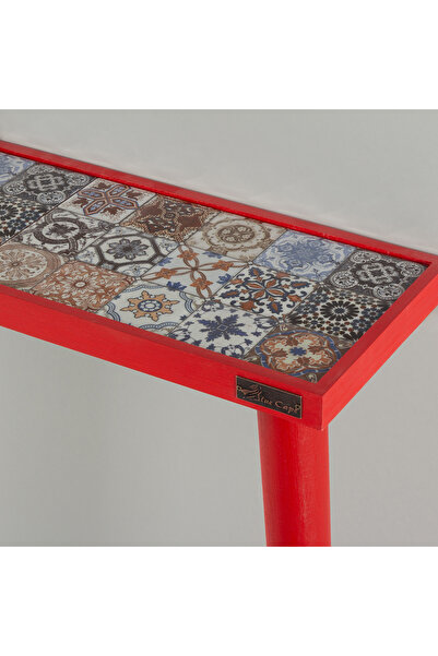 bluecape Esperanza 122x20cm Doğal Masif Ayaklı Kırmızı Dresuar