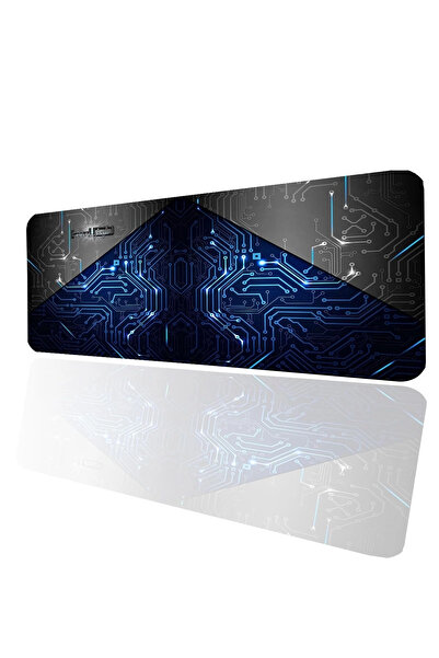 SonicTouch Blue Circuit Pattern Anti-alunecare Gaming Player Desktop fără cus...