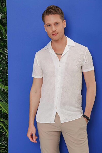 Efor G 1536 Slim Fit Beyaz Klasik Gömlek