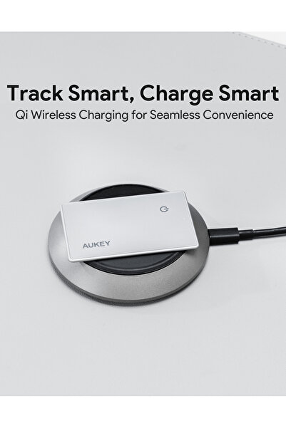AUKEY Track Mate 3 Smart Bluetooth Tracker, Wireless Charging, Buzzer Alarm, 6 Month Battery Life