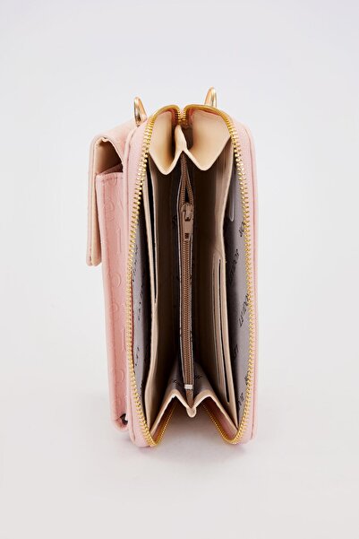 Levidor Monogram Printed Powder Wallet with Phone Compartment and Chain Strap - 0053c640