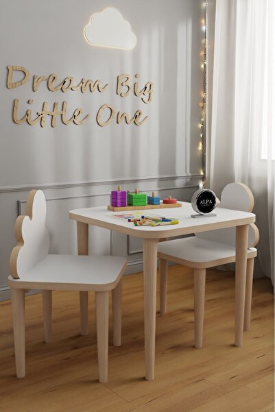alpaevmobilya 2-5 Yaş Çocuk Masa Sandalye Takımı - Silinebilir Yüzeyli Oyun v...