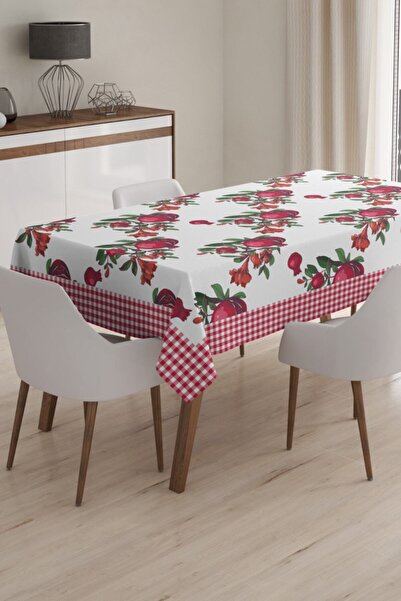 Çt Çeyizci Tekstil Tablecloth, Digital Printed Single Tablecloth, Patterned Stain Resistant Single Tablecloth