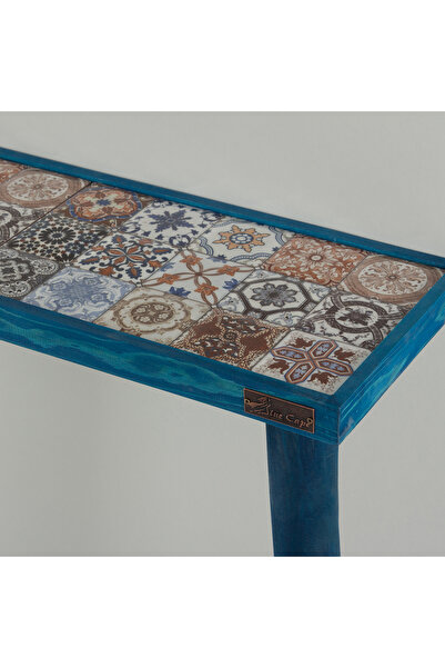 bluecape Esperanza 122x20cm Doğal Masif Ayaklı Mavi Dresuar