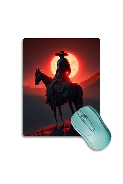 SonicTouch Sunset Cowboy Tema Anti-alunecare Gaming Player Mouse Pad/Pad negr...