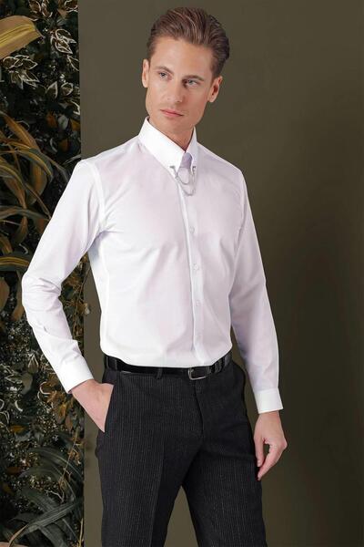 Efor GK 710 Slim Fit Beyaz Klasik Gömlek