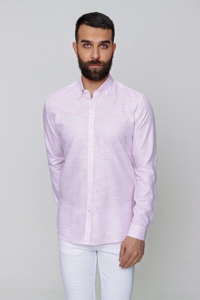 Efor G 1489 Slim Fit Pembe Spor Gömlek