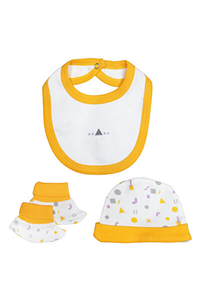 Babies Basic 5 piece Sets include Bib, Romper, Mittens, Cap and Sleepsuit, 3-6 Months , Yellow